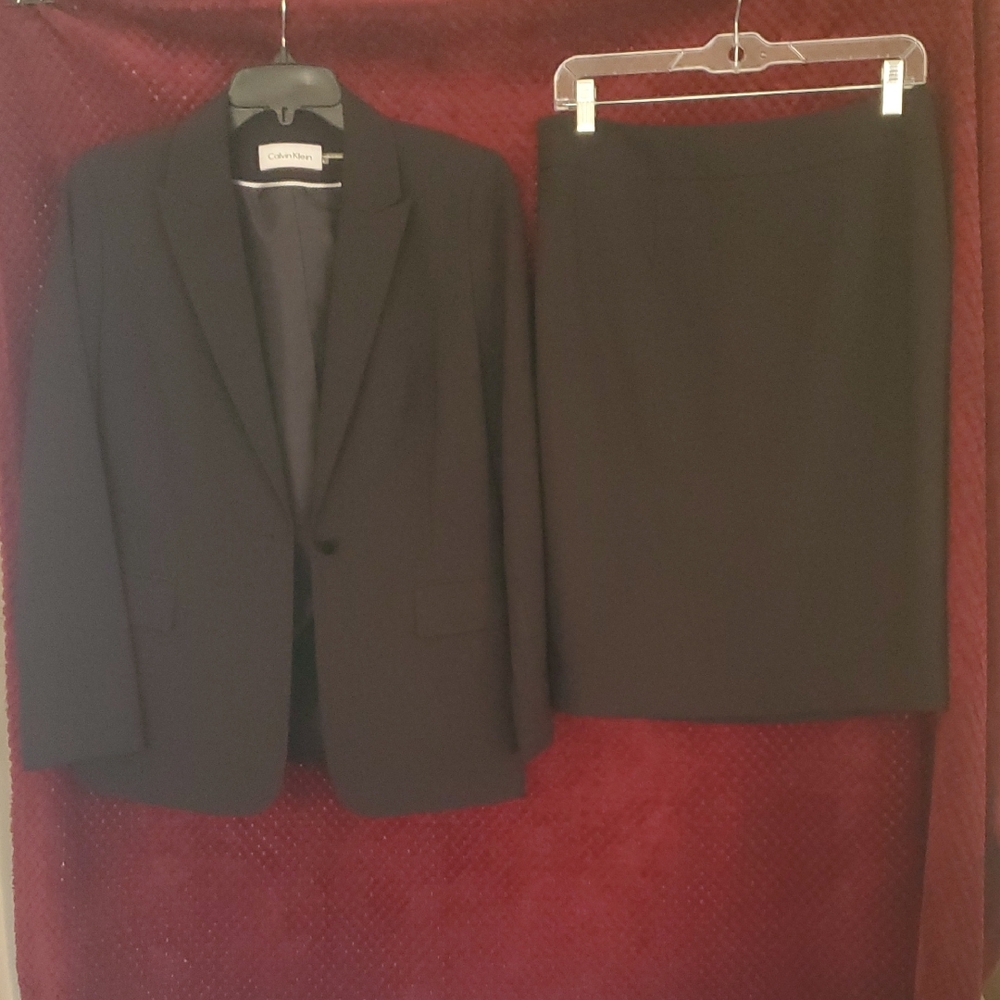 Calvin Klein Classic Black Blazer and Skirt Set